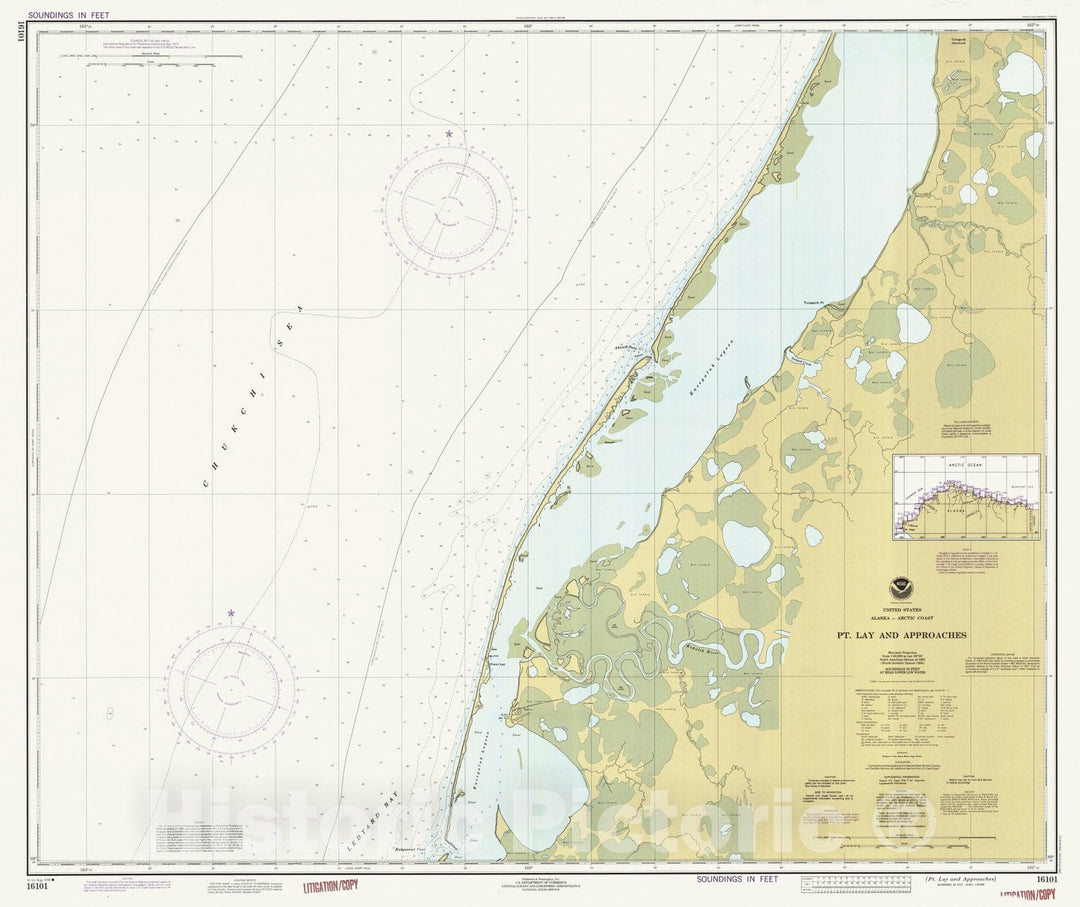 Historic Nautical Map - Pt Lay And Approaches, AK, 1990 NOAA Chart - Vintage Wall Art