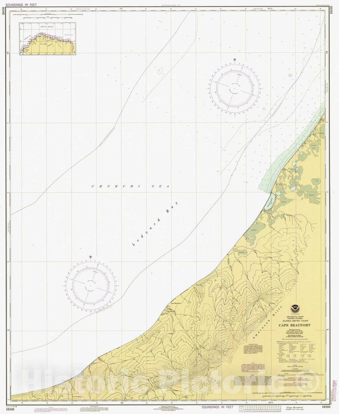 Historic Nautical Map - Cape Beaufort, AK, 1991 NOAA Chart - Vintage Wall Art