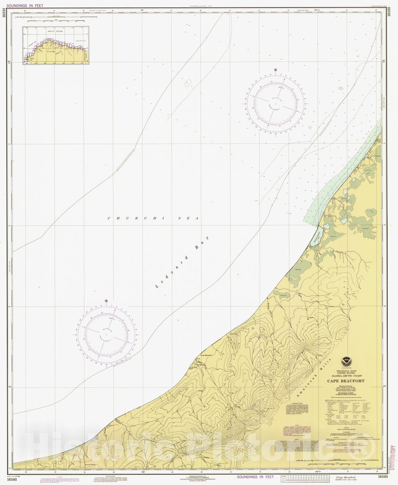 Historic Nautical Map - Cape Beaufort, AK, 1991 NOAA Chart - Vintage Wall Art