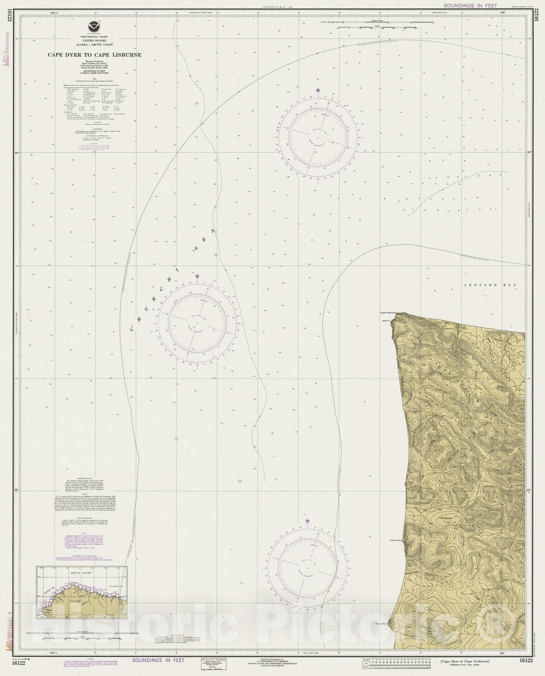 Historic Nautical Map - Cape Dyer To Cape Lisburne, AK, 1990 NOAA Chart - Vintage Wall Art