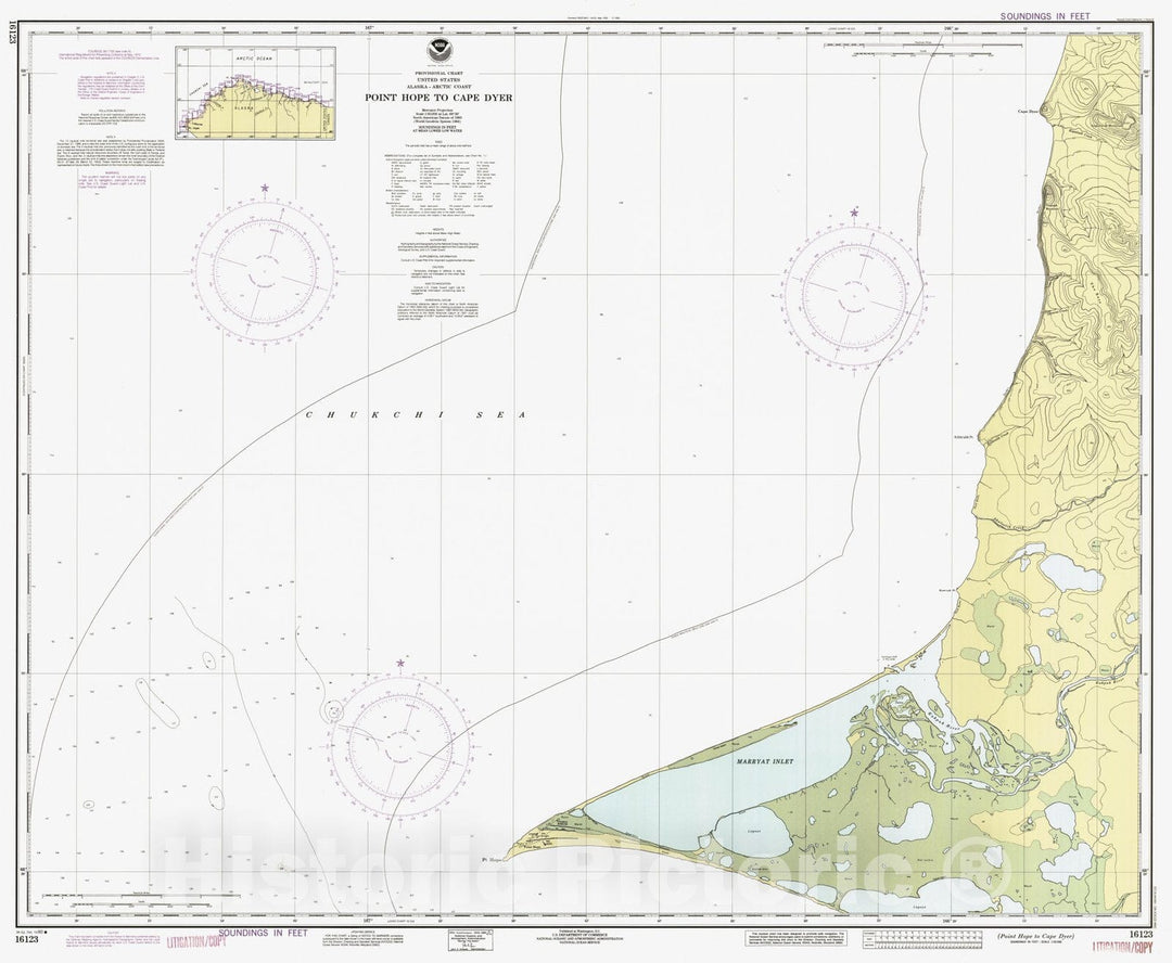 Historic Nautical Map - Point Hope To Cape Dyer, AK, 1990 NOAA Chart - Vintage Wall Art