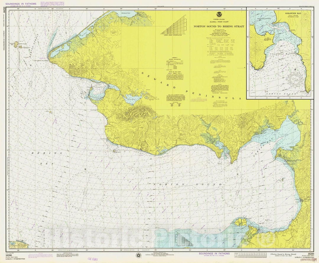 Historic Nautical Map - Norton Sound To Bering Strait, AK, 1976 NOAA Chart - Vintage Wall Art