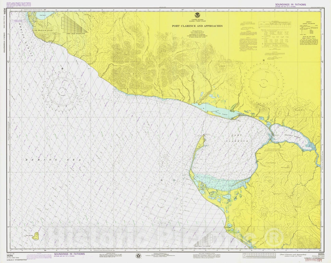 Historic Nautical Map - Port Clarence And Approaches, AK, 1976 NOAA Chart - Vintage Wall Art