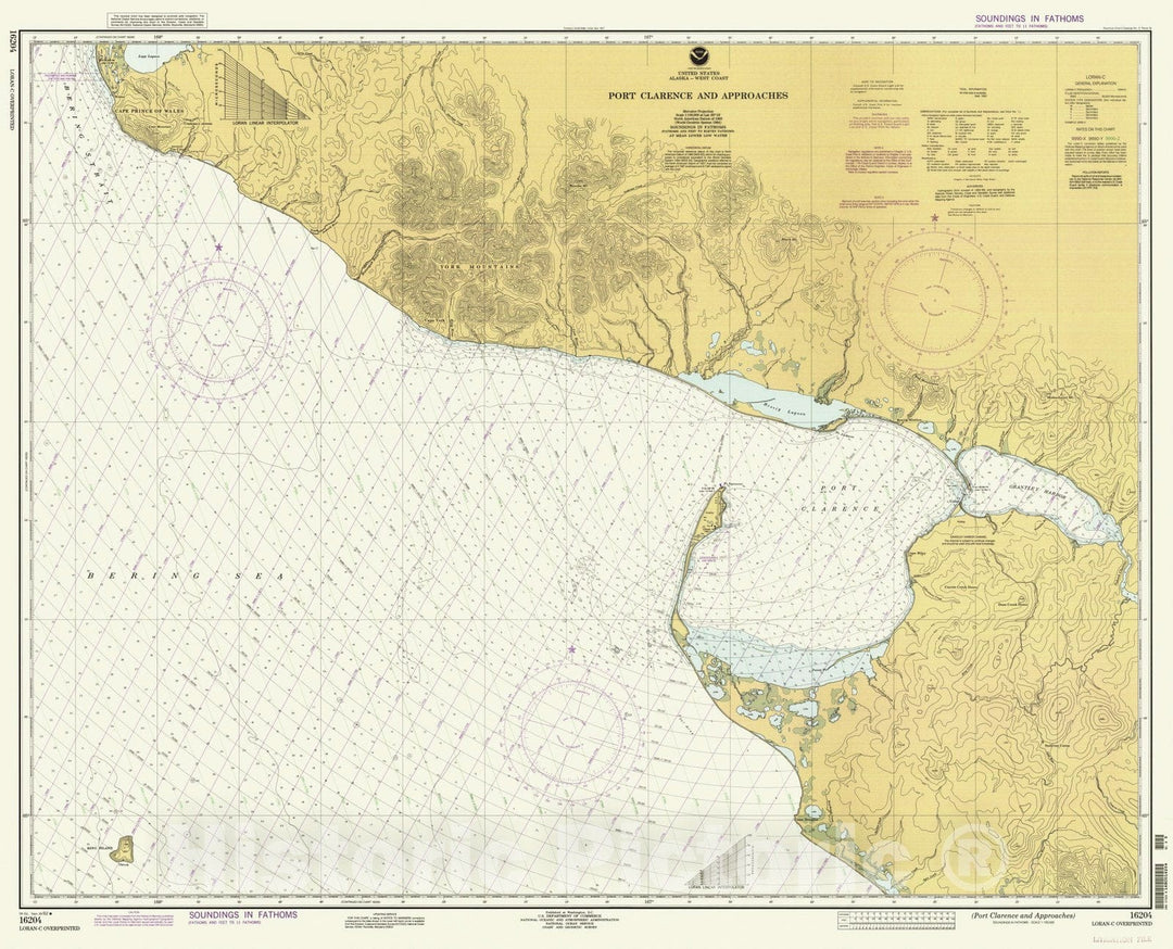 Historic Nautical Map - Port Clarence And Approaches, AK, 1992 NOAA Chart - Vintage Wall Art