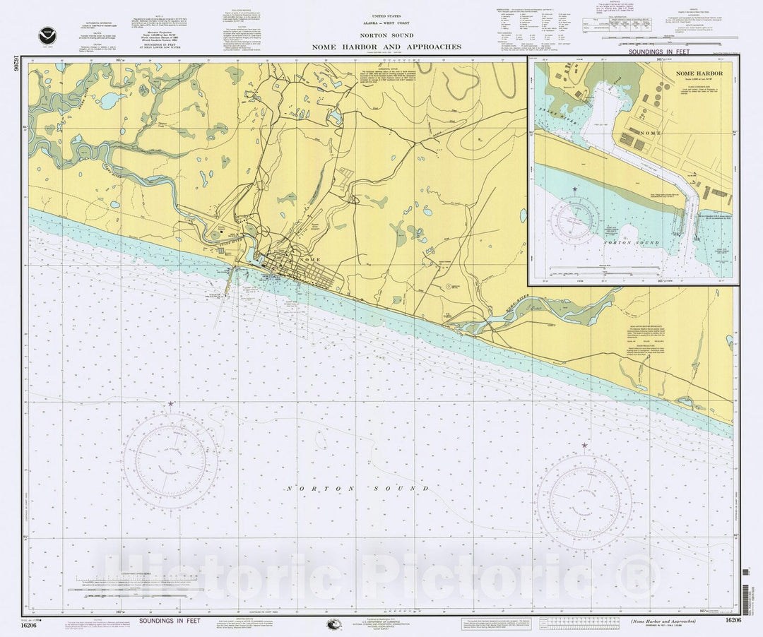 Historic Nautical Map - Nome Harbor And Approaches, AK, 1998 NOAA Chart - Vintage Wall Art