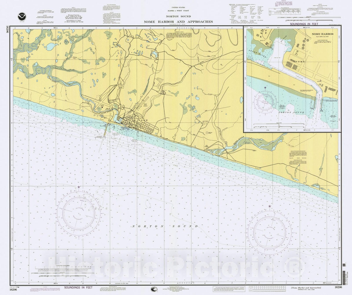 Historic Nautical Map - Nome Harbor And Approaches, AK, 1998 NOAA Chart - Vintage Wall Art