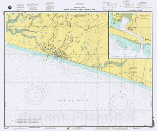 Historic Nautical Map - Nome Harbor And Approaches, AK, 1998 NOAA Chart - Vintage Wall Art