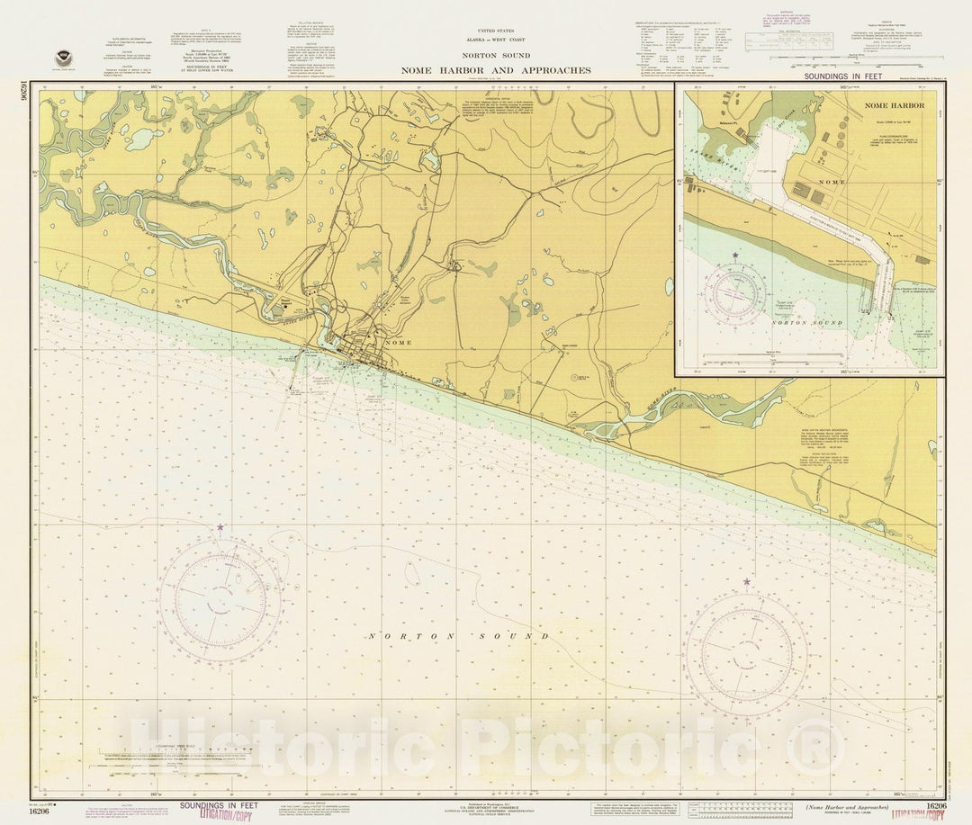 Historic Nautical Map - Nome Harbor And Approaches, AK, 1990 NOAA Chart - Vintage Wall Art