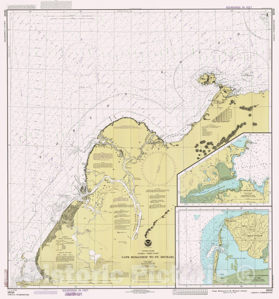 Historic Nautical Map - Cape Romanzof To St Michael, AK, 1990 NOAA Chart - Vintage Wall Art