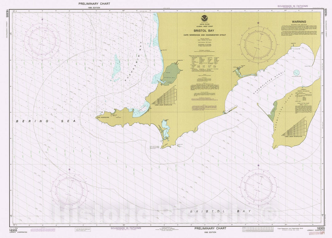 Historic Nautical Map - Cape Newenham And Hagemeister Strait, AK, 1986 NOAA Chart - Vintage Wall Art