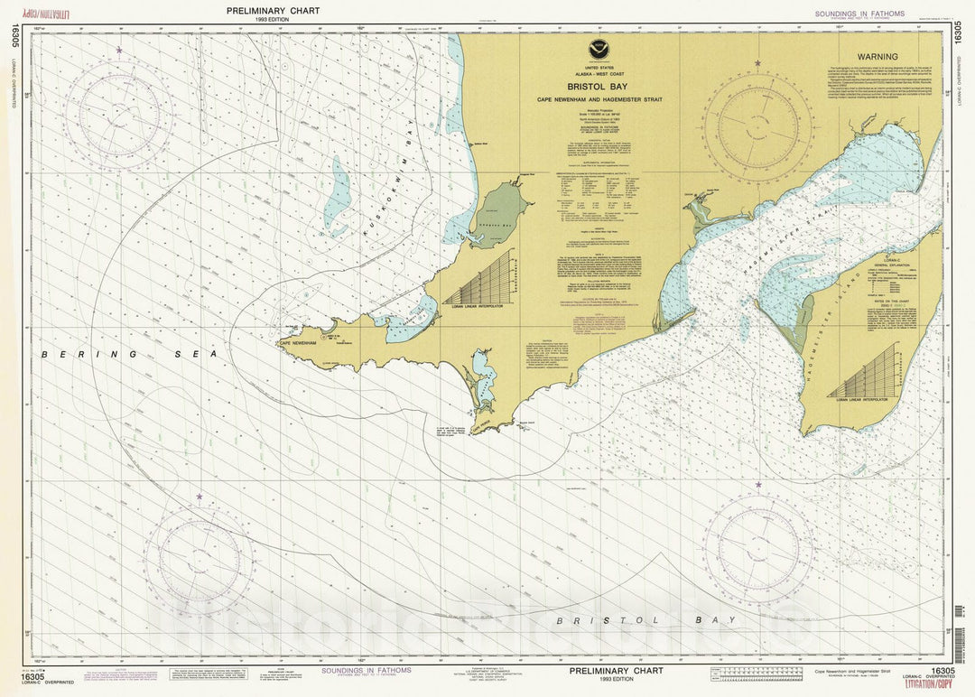 Historic Nautical Map - Cape Newenham And Hagemeister Strait, AK, 1993 NOAA Chart - Vintage Wall Art