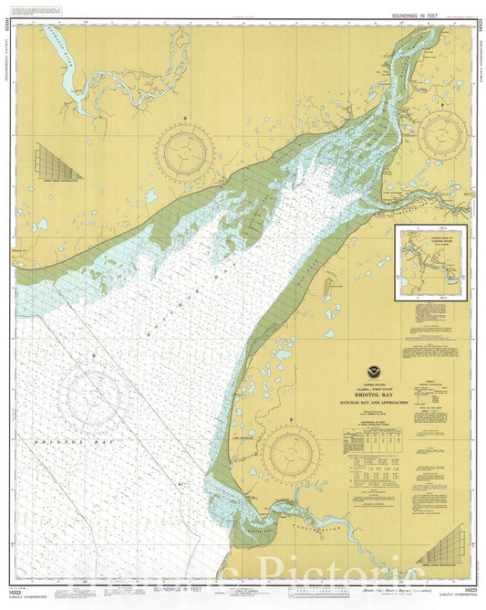 Historic Nautical Map - Bristol Bay - Kvichak Bay And Approaches, AK, 1981 NOAA Chart - Vintage Wall Art