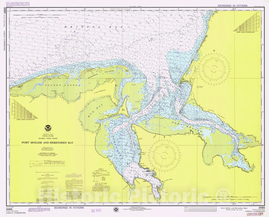 Historic Nautical Map - Port Moller And Herendeen Bay, AK, 1976 NOAA Chart - Vintage Wall Art
