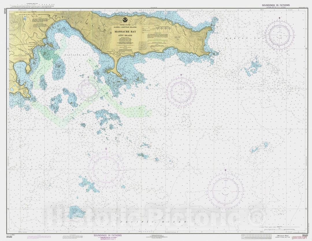 Historic Nautical Map - Massacre Bay, AK, 1990 NOAA Chart - Vintage Wall Art