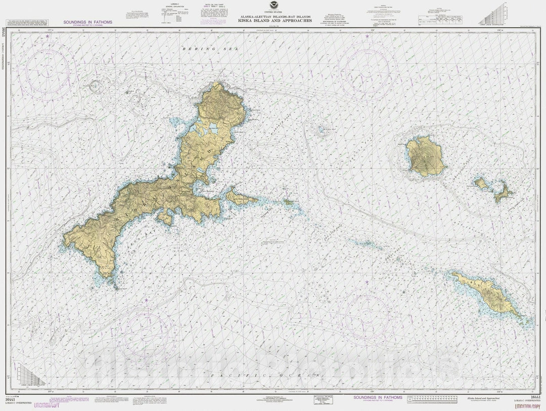 Historic Nautical Map - Kiska Island And Approaches, AK, 1990 NOAA Chart - Vintage Wall Art