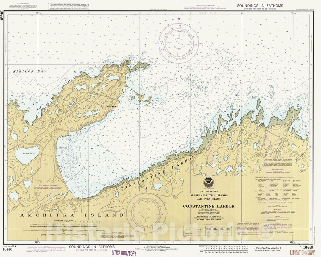 Historic Nautical Map - Constantine Harbor, AK, 1990 NOAA Chart - Vintage Wall Art
