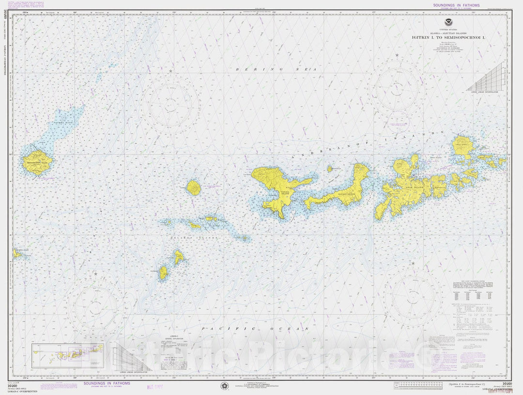 Historic Nautical Map - Gitkin Island To Semisopochnoi Island, AK, 1976 NOAA Chart - Vintage Wall Art