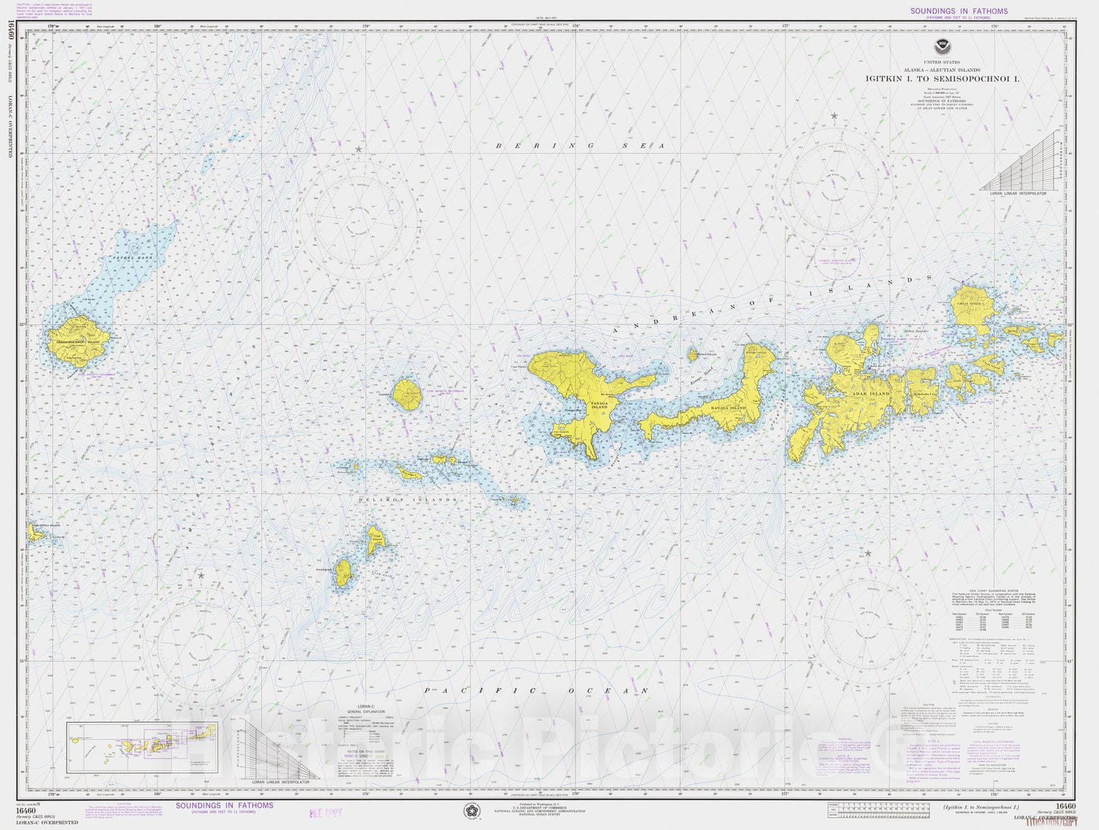 Historic Nautical Map - Gitkin Island To Semisopochnoi Island, AK, 1976 NOAA Chart - Vintage Wall Art