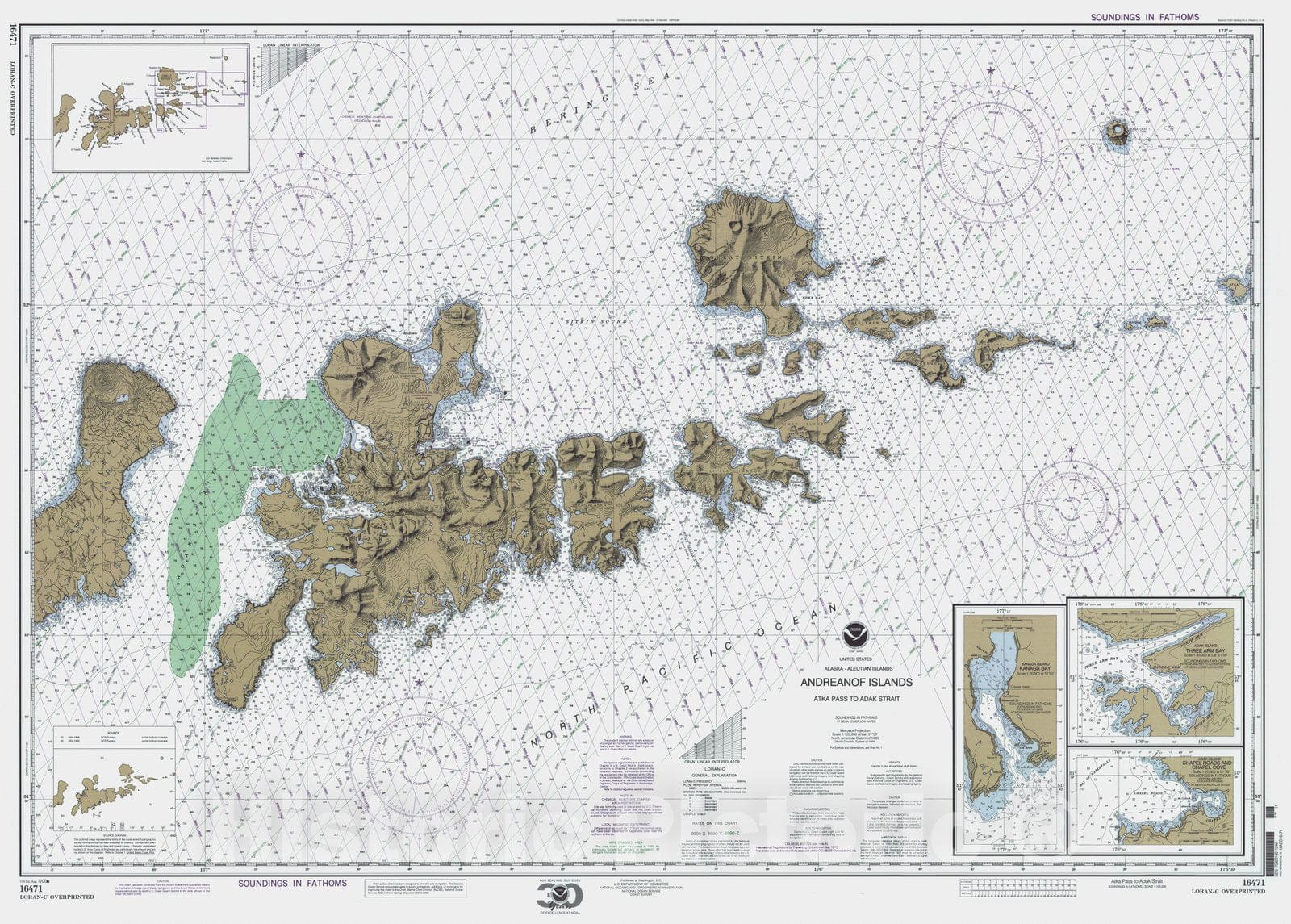 Historic Nautical Map - Atka Pass To Adak Strait, AK, 2000 NOAA Chart - Vintage Wall Art