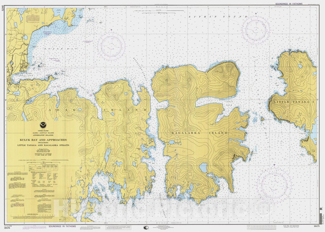 Historic Nautical Map - Kuluk Bay And Approaches, AK, 1998 NOAA Chart - Vintage Wall Art