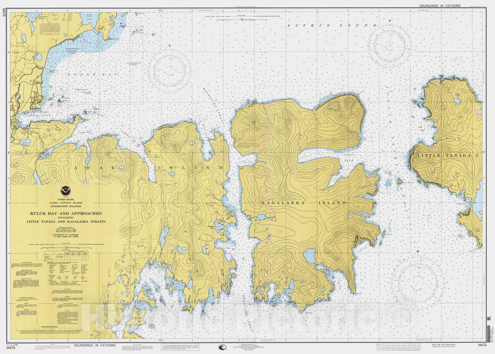 Historic Nautical Map - Kuluk Bay And Approaches, AK, 1998 NOAA Chart - Vintage Wall Art