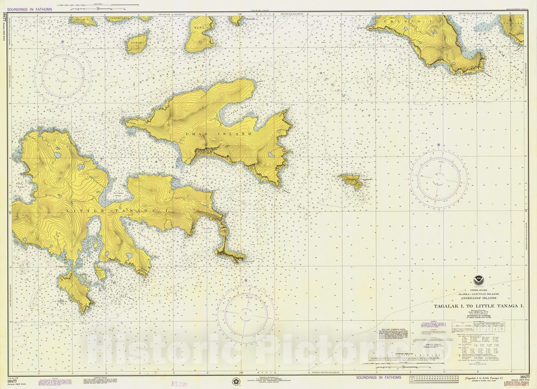 Historic Nautical Map - Tagalak Island To Little Tanaga Island, AK, 1976 NOAA Chart - Vintage Wall Art