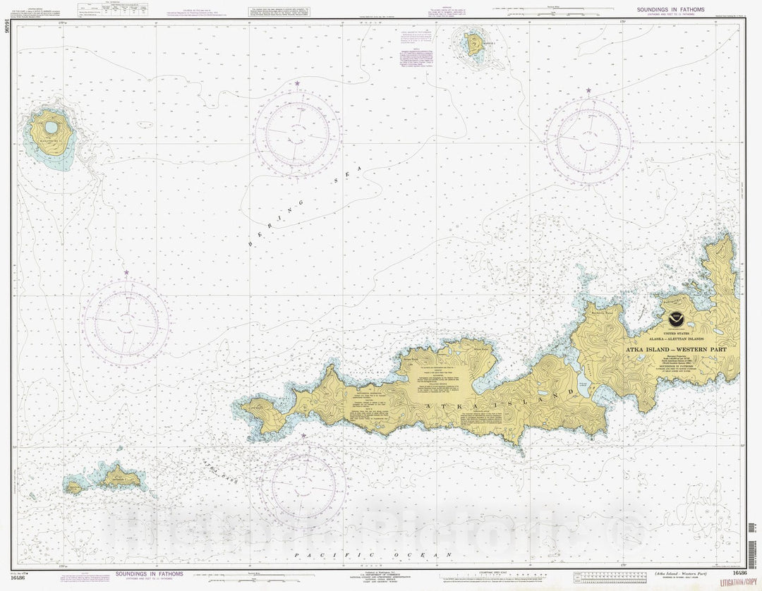 Historic Nautical Map - Atka Island - Western Part, AK, 1993 NOAA Chart - Vintage Wall Art