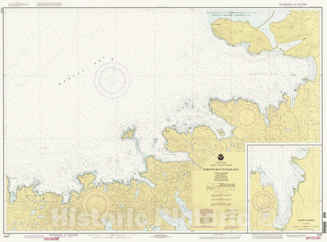 Historic Nautical Map - Korovin Bay To Wall Bay, AK, 1992 NOAA Chart - Vintage Wall Art