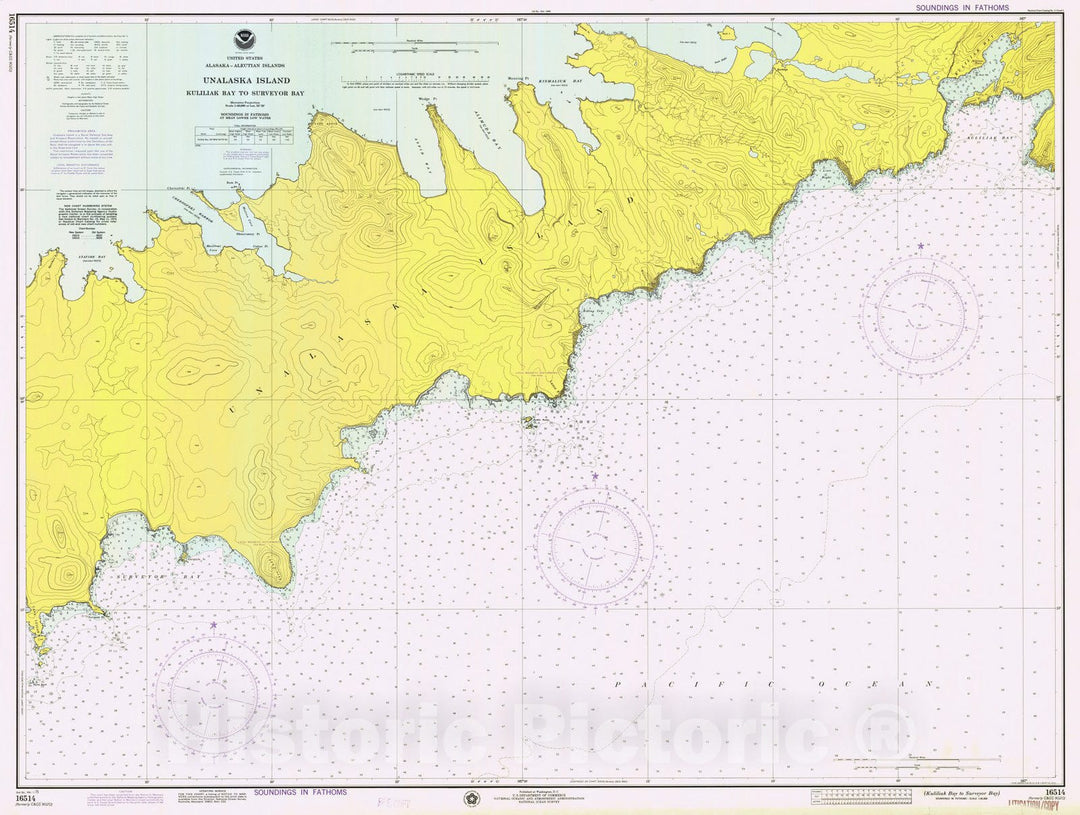 Historic Nautical Map - Kuliliak Bay To Surveyor Bay, AK, 1975 NOAA Chart - Vintage Wall Art