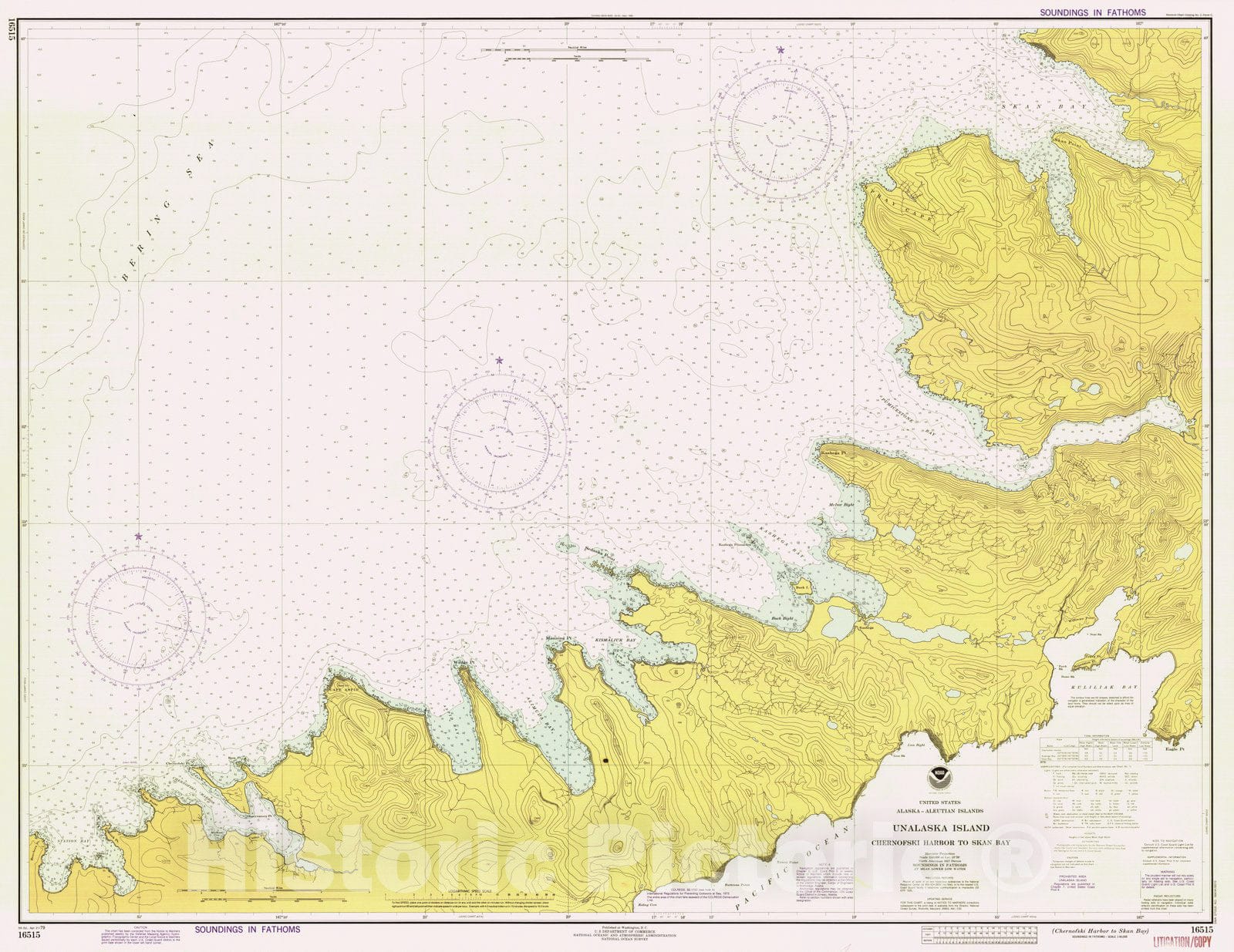 Historic Nautical Map - Chernofski Harbor To Skan Bay, AK, 1979 NOAA Chart - Vintage Wall Art