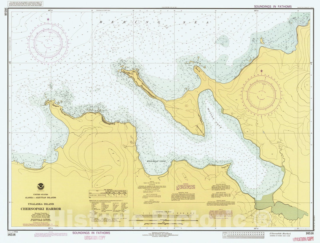 Historic Nautical Map - Chernofski Harbor, AK, 1990 NOAA Chart - Vintage Wall Art