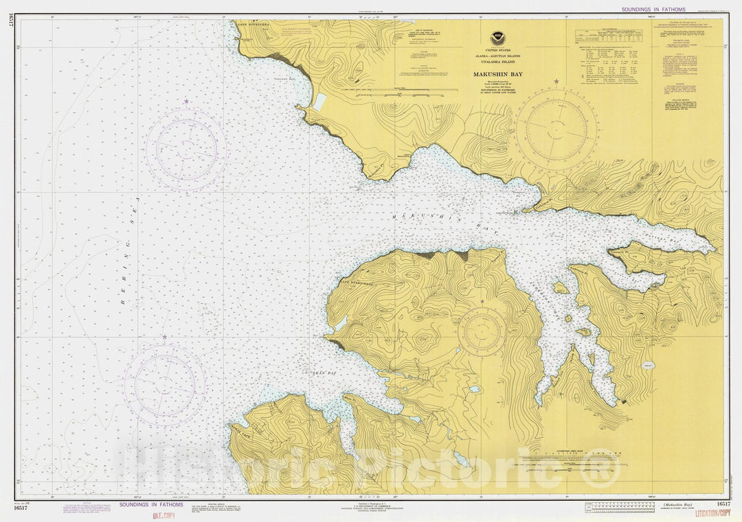 Historic Nautical Map - Makushin Bay, AK, 1978 NOAA Chart - Vintage Wall Art