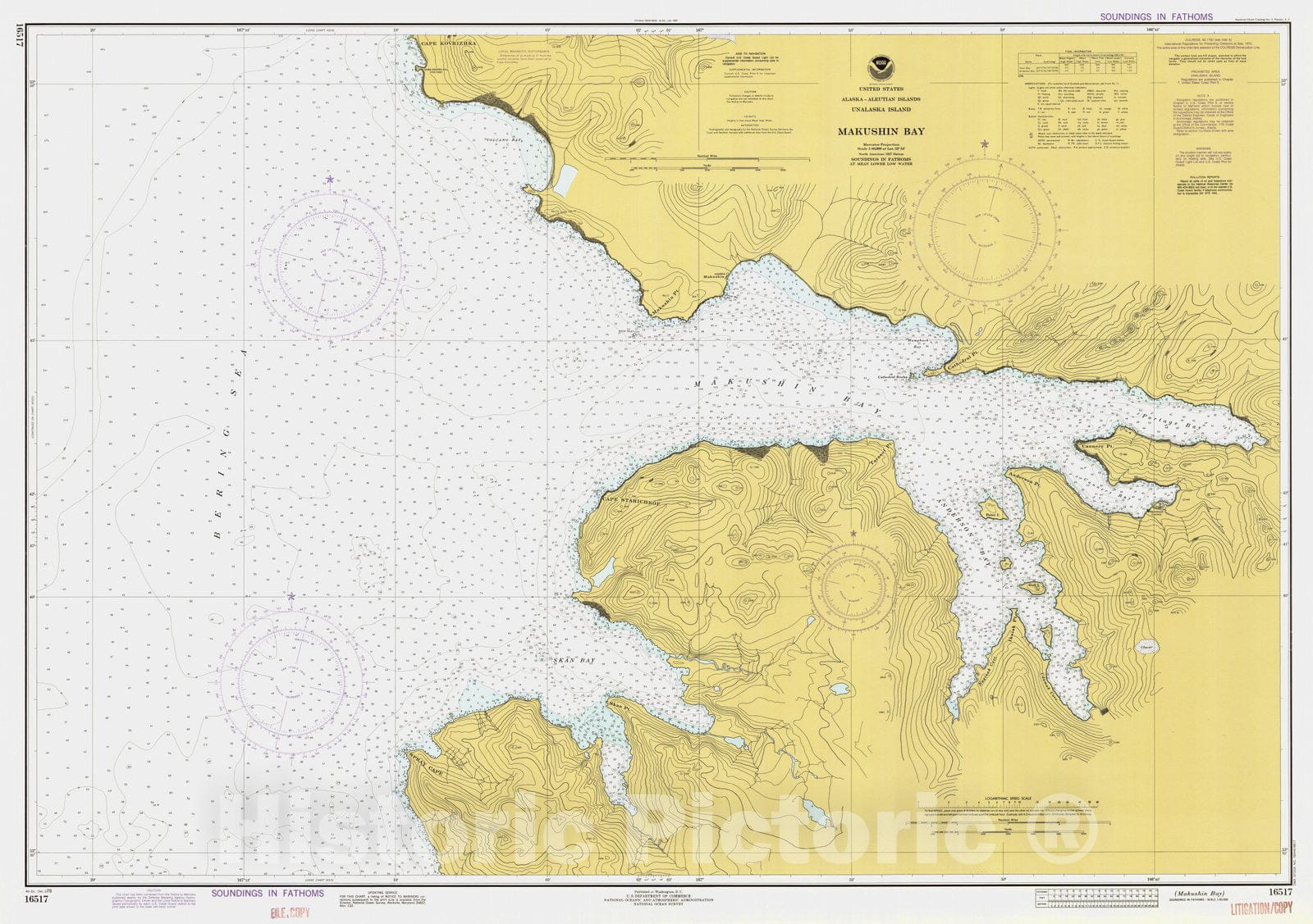 Historic Nautical Map - Makushin Bay, AK, 1978 NOAA Chart - Vintage Wall Art