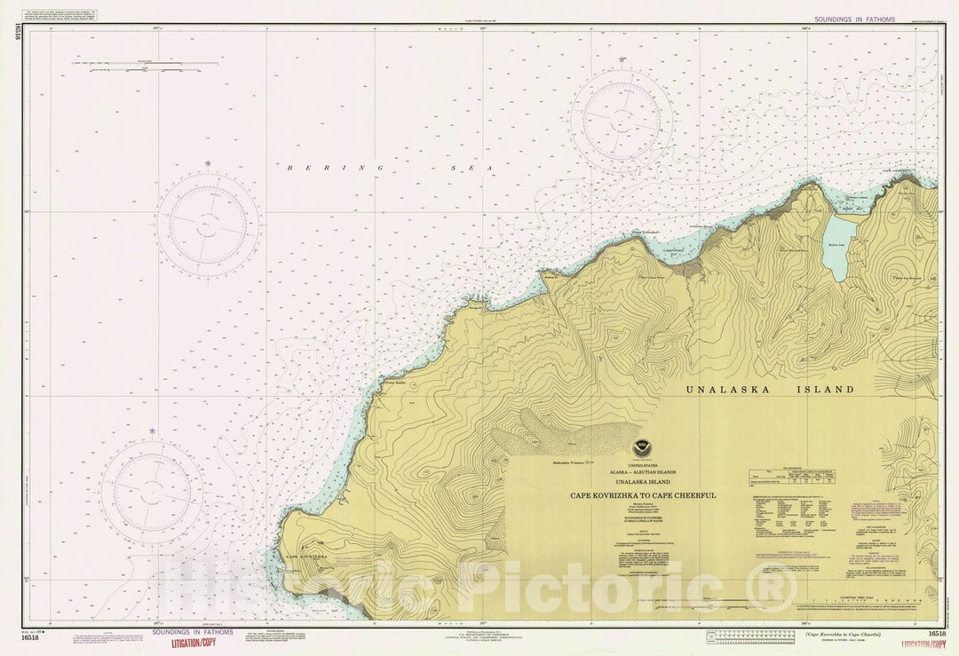 Historic Nautical Map - Cape Kovrizhka To Cape Cheerful, AK, 1989 NOAA Chart - Vintage Wall Art