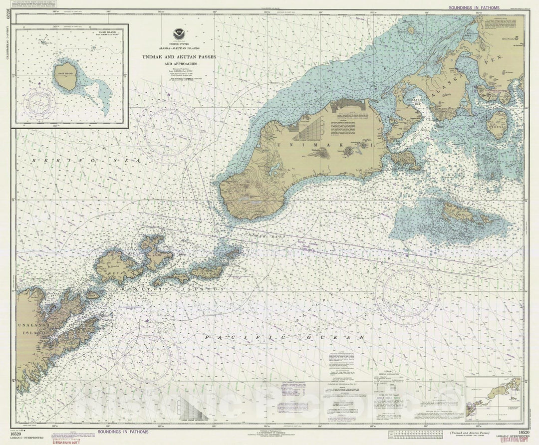 Historic Nautical Map - Unimak And Akutan Passes, AK, 1989 NOAA Chart - Vintage Wall Art