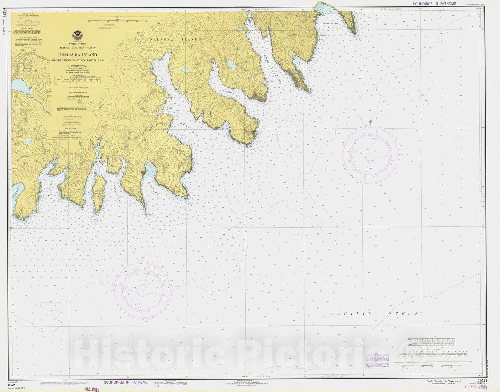 Historic Nautical Map - Protection Bay To Eagle Bay, AK, 1978 NOAA Chart - Vintage Wall Art