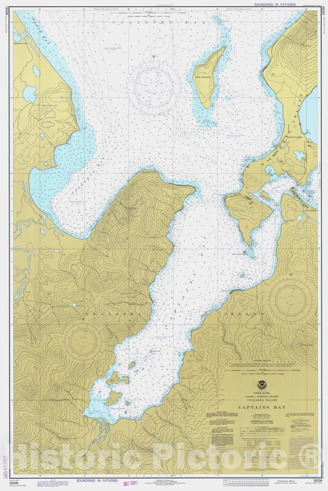 Historic Nautical Map - Captains Bay, AK, 1977 NOAA Chart - Vintage Wall Art