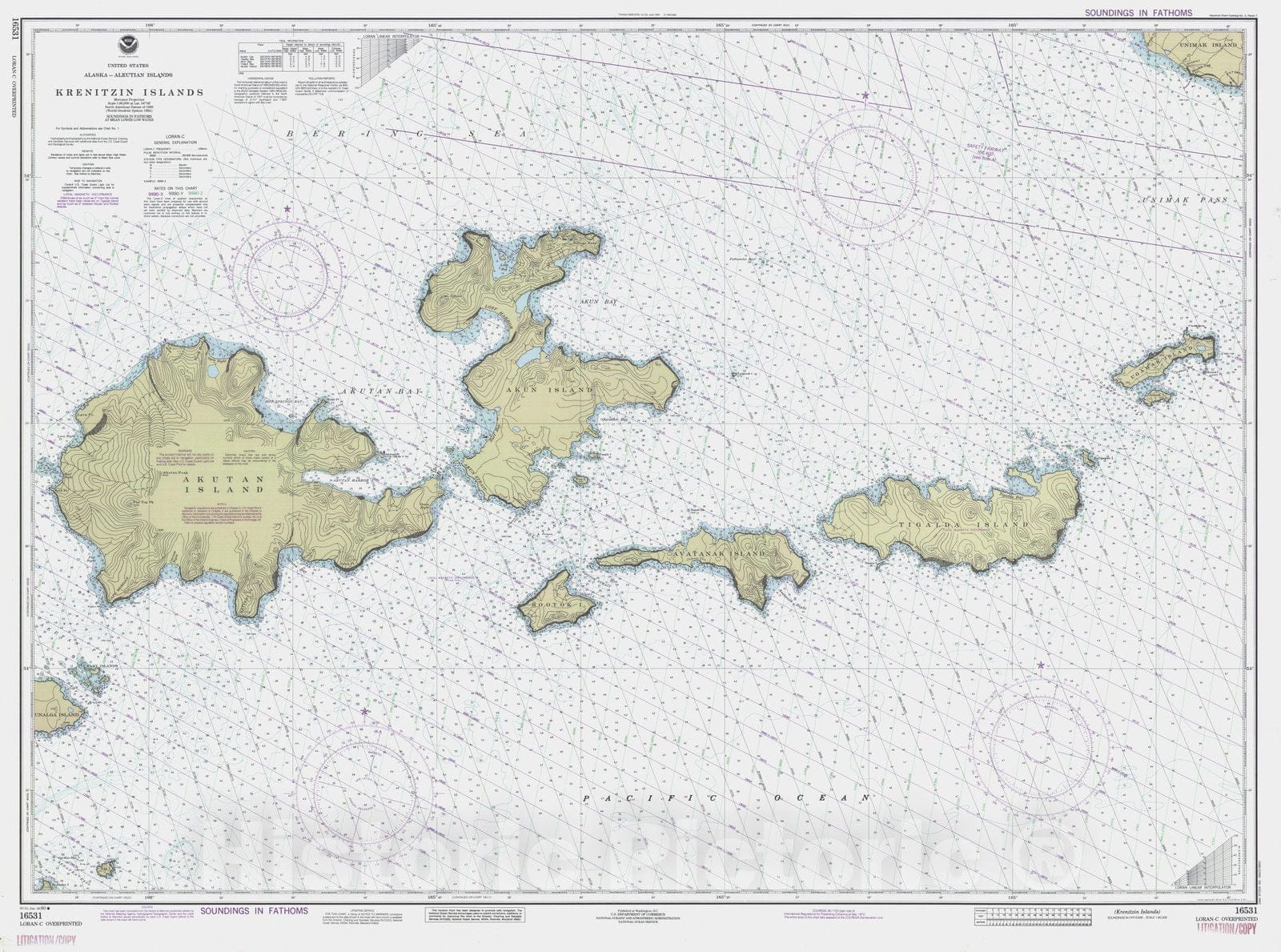 Historic Nautical Map - Krenitzin Islands, AK, 1990 NOAA Chart - Vintage Wall Art