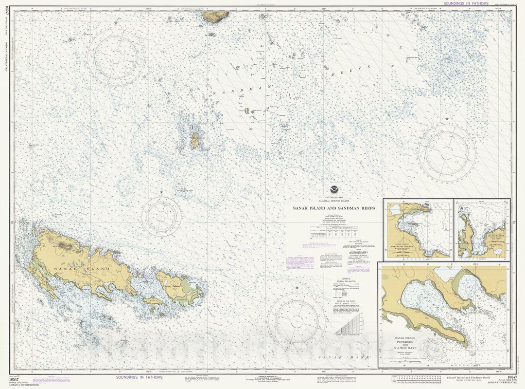 Historic Nautical Map - Sanak Island And Sandman Reefs, AK, 1978 NOAA Chart - Vintage Wall Art