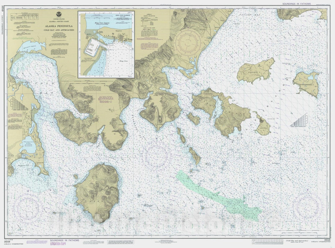 Historic Nautical Map - Cold Bay And Approaches, AK, 1990 NOAA Chart - Vintage Wall Art
