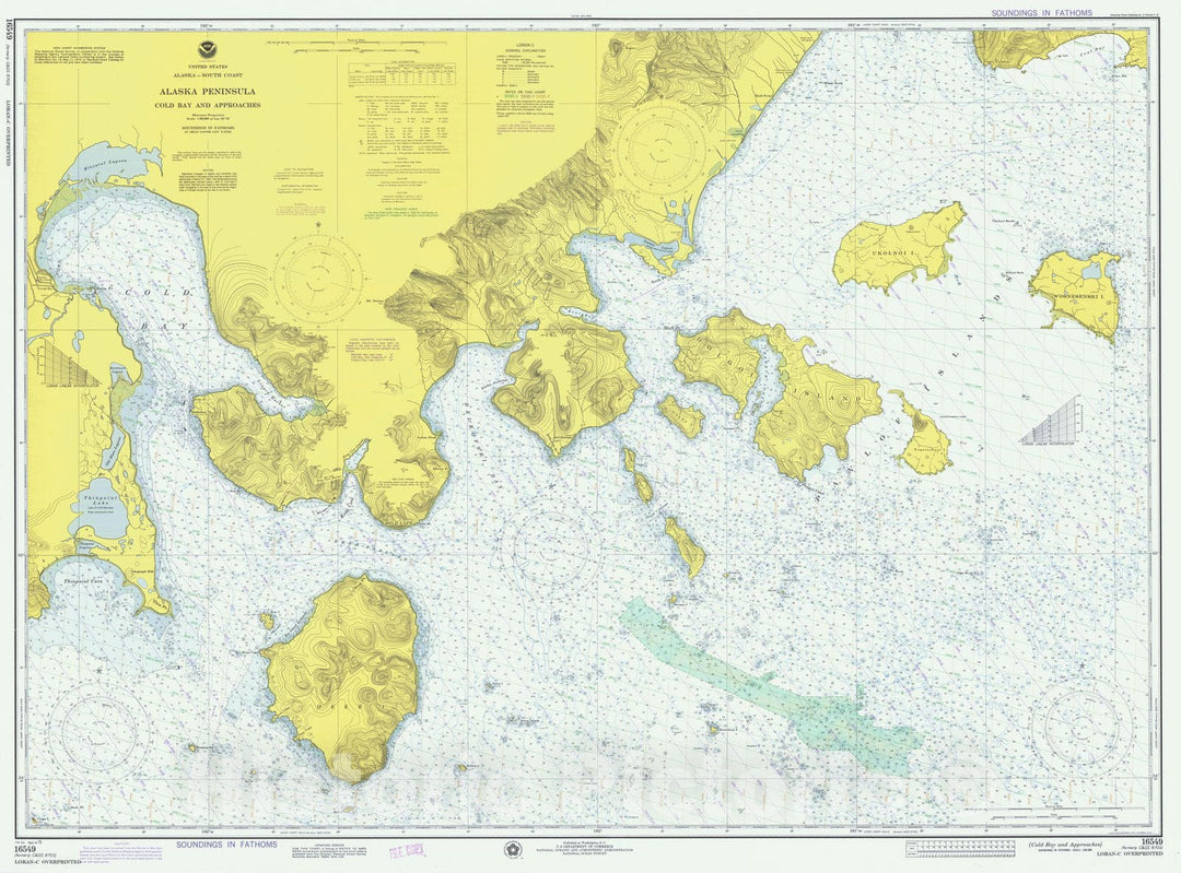 Historic Nautical Map - Cold Bay And Approaches, AK, 1975 NOAA Chart - Vintage Wall Art