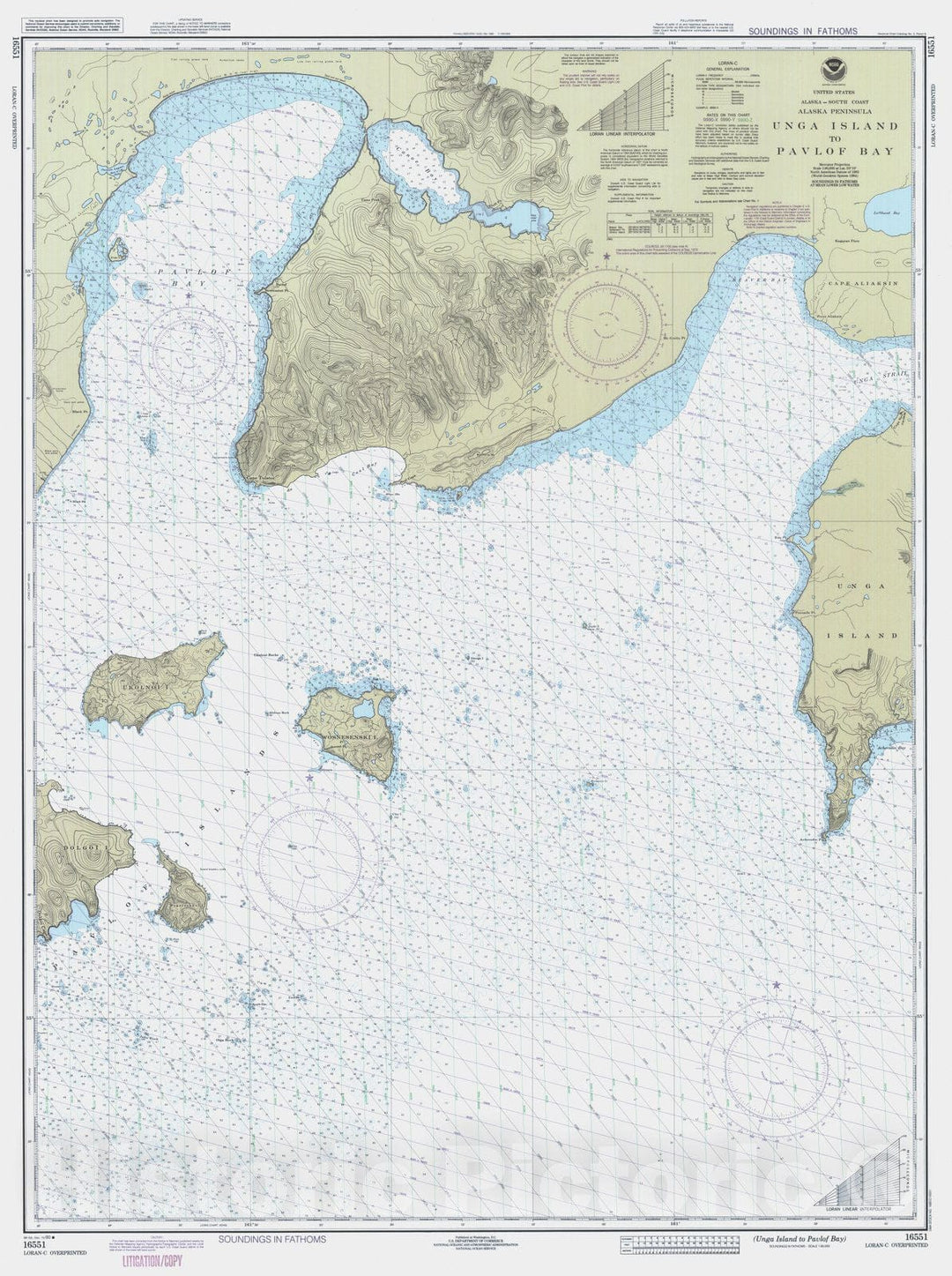 Historic Nautical Map - Unga Island To Pavlof Bay, AK, 1990 NOAA Chart - Vintage Wall Art