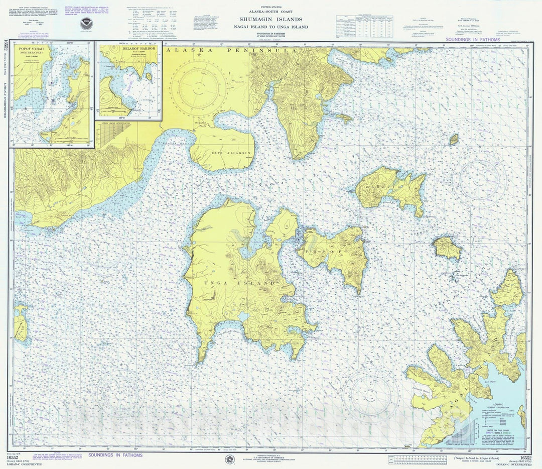 Historic Nautical Map - Nagai Island To Unga Island, AK, 1976 NOAA Chart - Vintage Wall Art