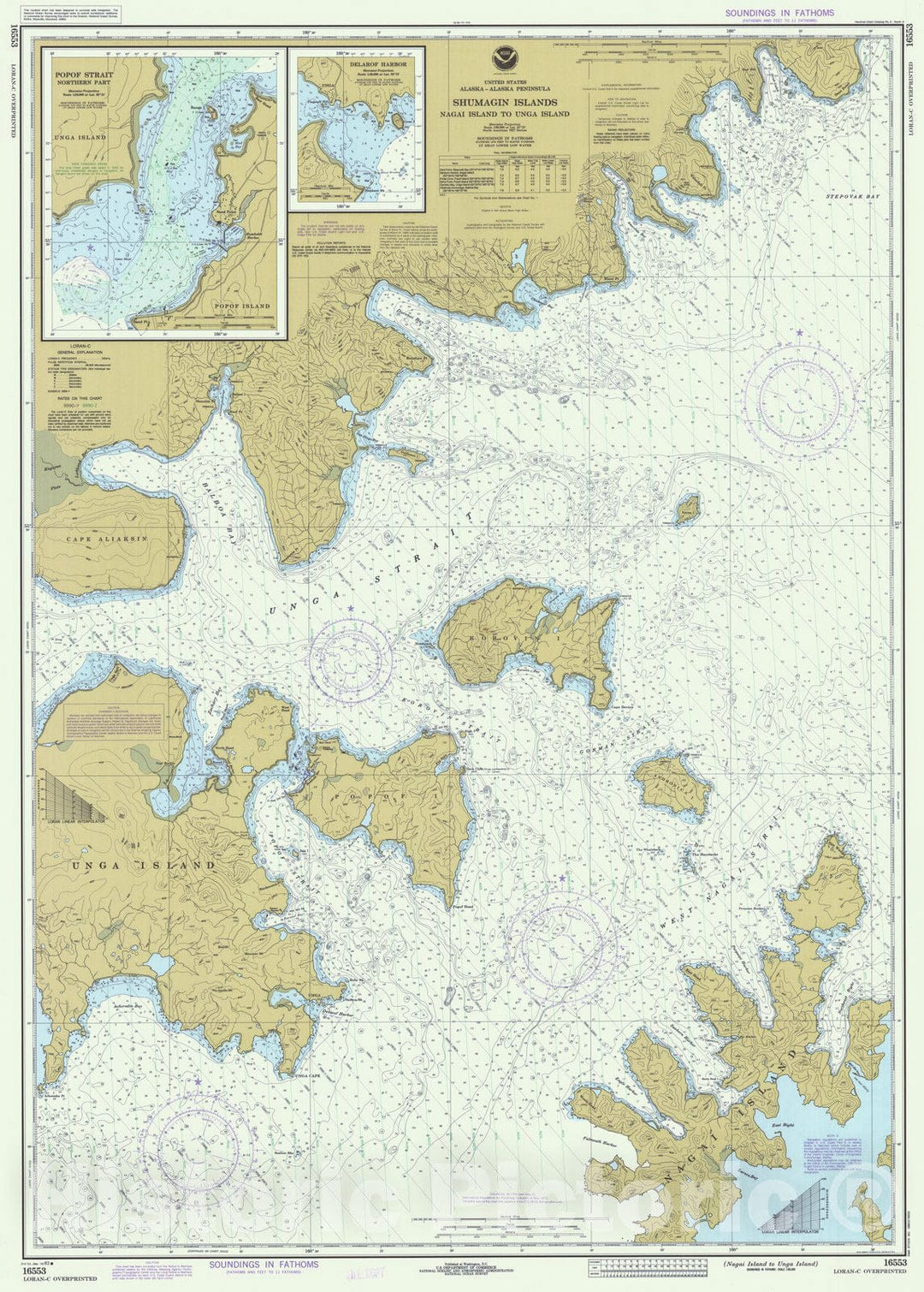 Historic Nautical Map - Nagai Island To Unga Island, AK, 1983 NOAA Chart - Vintage Wall Art