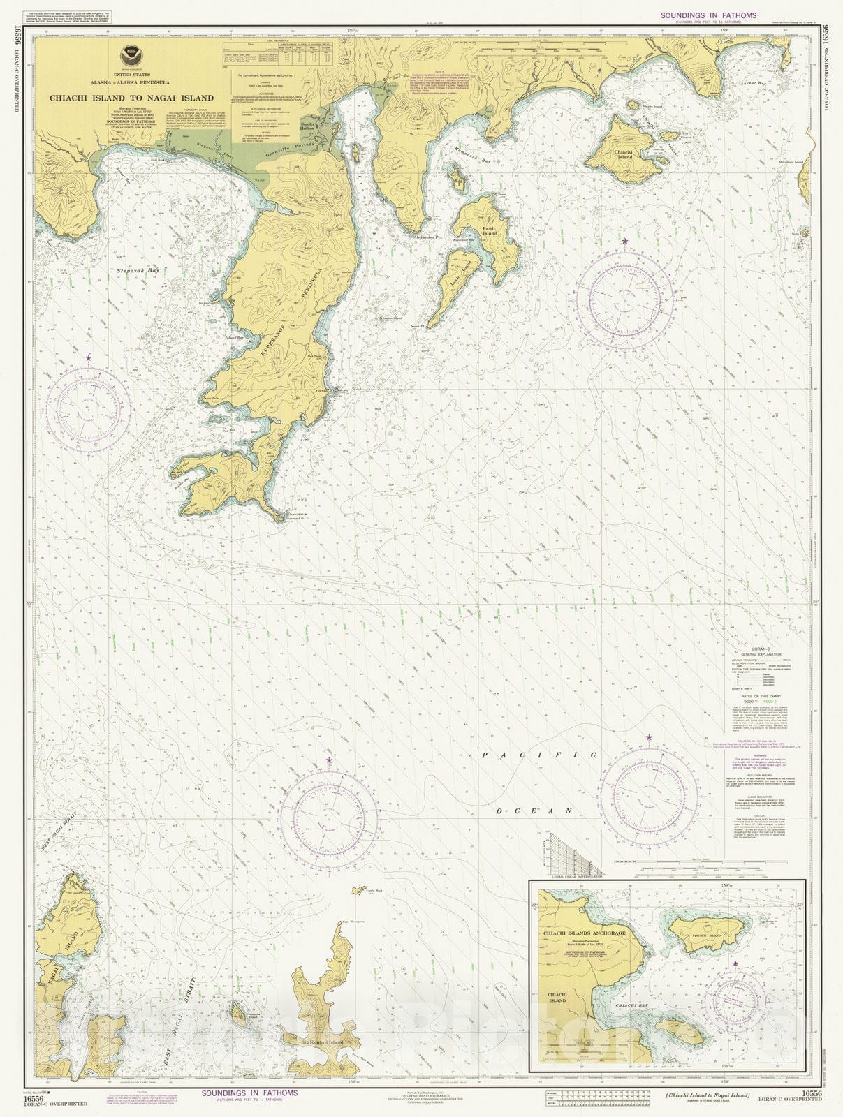 Historic Nautical Map - Chiachi Island To Nagai Island, AK, 1990 NOAA Chart - Vintage Wall Art
