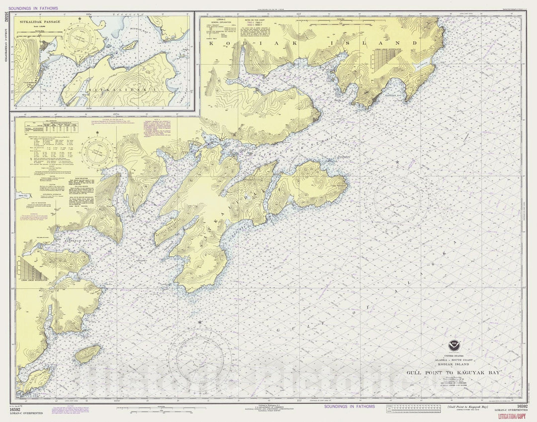 Historic Nautical Map - Gull Point To Kaguyak Bay, AK, 1979 NOAA Chart - Vintage Wall Art