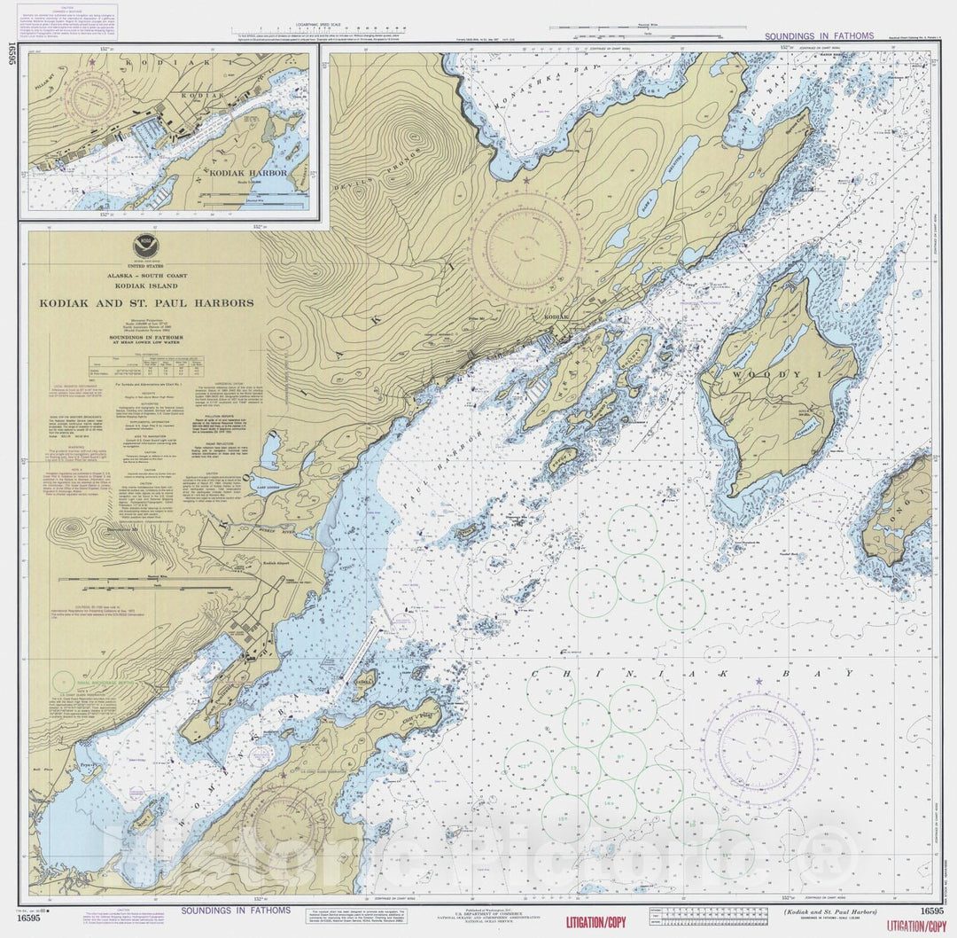 Historic Nautical Map - Kodiak And St Paul Harbors, AK, 1988 NOAA Chart - Vintage Wall Art
