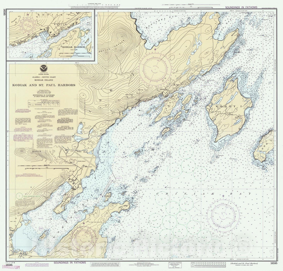 Historic Nautical Map - Kodiak And St Paul Harbors, AK, 1991 NOAA Chart - Vintage Wall Art