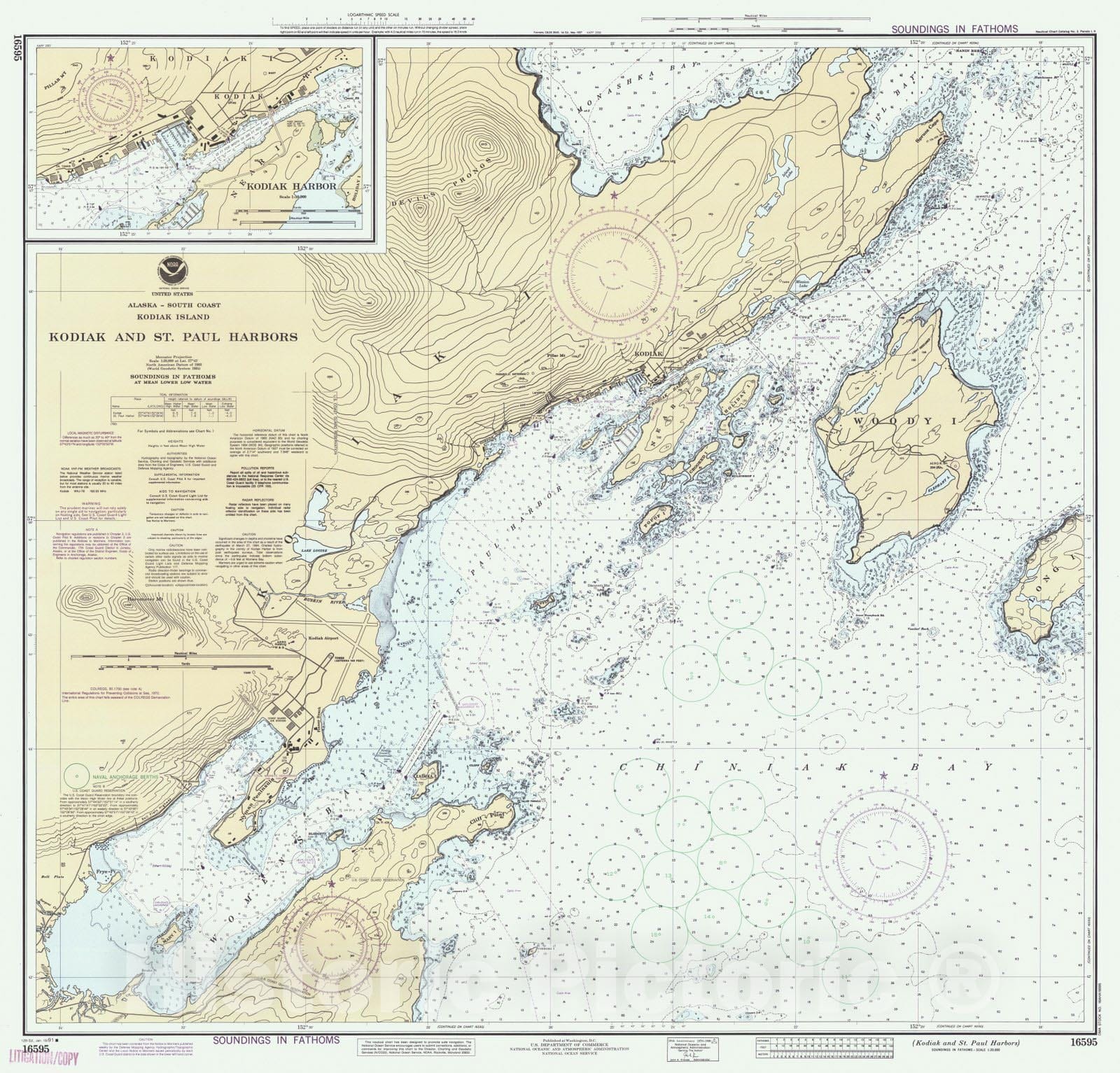 Historic Nautical Map - Kodiak And St Paul Harbors, AK, 1991 NOAA Chart - Vintage Wall Art