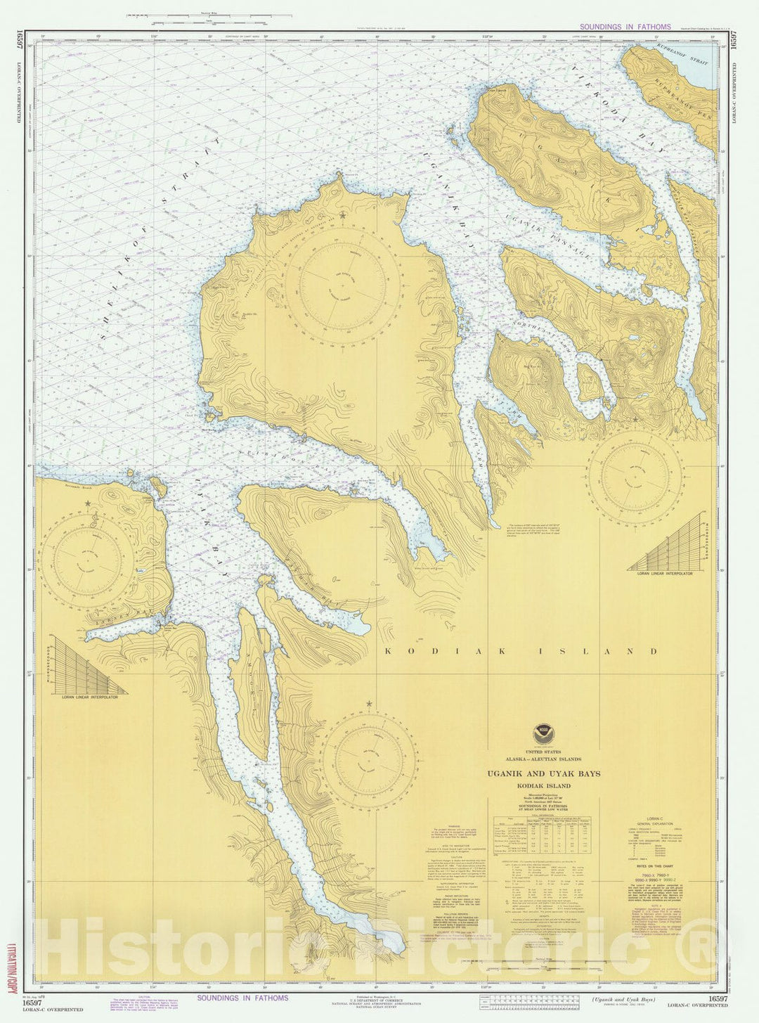 Historic Nautical Map - Uganik And Uyak Bays, AK, 1978 NOAA Chart - Vintage Wall Art